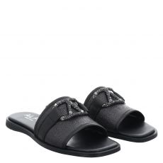  Alpe Textil-Pantolette in schwarz für Damen