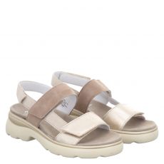  Semler, Geli H, flache Veloursleder-Sandale in taupe für Damen