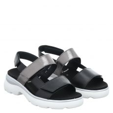  Semler, Geli H, flache Glattleder-Sandale in schwarz für Damen