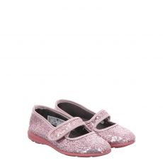  Hans Herrmann, Rot, Textil-Hausschuh in rosa für Kinder