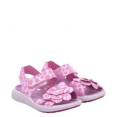  Schuhengel, Rot, Veloursleder-Sandale in pink für Kinder