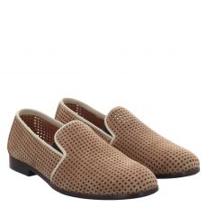  Mercanti Fiorentini Veloursleder-Slipper in beige für Herren
