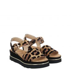  Luca Grossi, Onespe, Veloursleder-Sandalette in braun für Damen