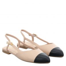  Unisa, Beige, flache Glattleder-Sandale in nude für Damen