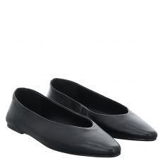  Luca Benini Glattleder-Ballerina in schwarz für Damen