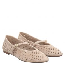  Luca Benini Veloursleder-Ballerina in beige für Damen