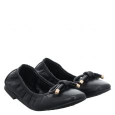  Luca Benini Glattleder-Ballerina in schwarz für Damen