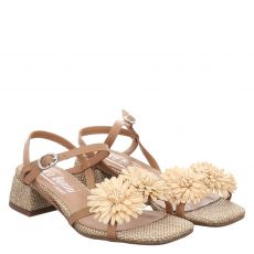  Luca Benini Glattleder-Sandalette in beige für Damen