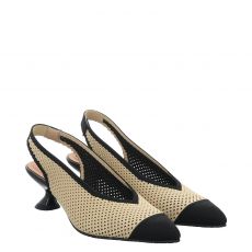  Miss Elastic Textil-Pumps in beige für Damen