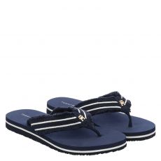  Tommy Hilfiger, Th Webbing Beach Sandal, Textil-Slides & Zehentrenner in blau für Damen