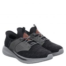 Skechers, Slip In Relaxed Fit, Textil-Sneaker in schwarz für Herren