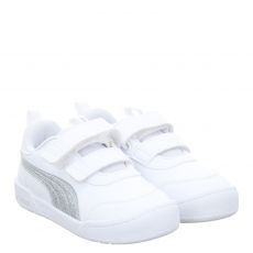  Puma, Multiflex 2 Glitz Fs, Kunstleder-Lauflernschuh in weiß für Kinder