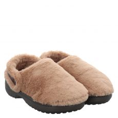  Crocs, Classic Unfurgettable Clog, Kunstfell-Pantolette in braun für Damen