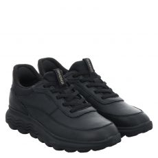  Geox, Spherica Plus, Glattleder-Sneaker in schwarz für Damen