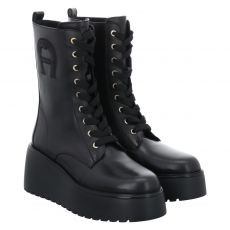  Aigner, Stealla 2b, Glattleder-Schnürstiefel in schwarz für Damen