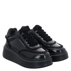  Karl Lagerfeld, Anakapri U-throat Lo Lace, Lackleder-Sneaker in schwarz für Damen