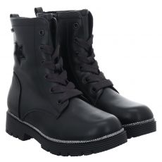  Indigo Glattleder-Winterstiefel in schwarz für Kinder