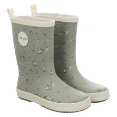  Pom Pom, Aop, Gummi (synth.)-Regenstiefel in grau für Kinder