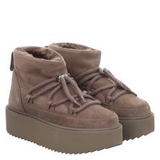  Inuikii, Classic Low Plattform, Veloursleder-Winterboots in taupe für Damen