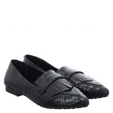  Black Rose klassischer Glattleder-Slipper in schwarz für Damen