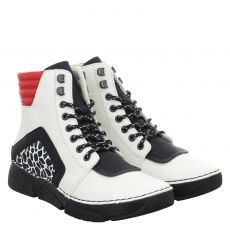  Rieker, Hwk Damen Stiefel, Kunstleder-Schnürstiefel in weiß für