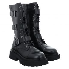  Replay, Orphea Moto, Kunstleder-Schnürstiefel in schwarz für Damen