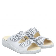 Belvida, Weiß, Glattleder-Hausschuh in offwhite für Damen