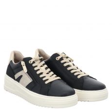  Marco Tozzi, Women Lace-up, Kunstleder-Sneaker in schwarz für Damen