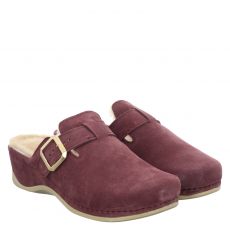  Mubb, Rot, Veloursleder-Hausschuh in lila für Damen