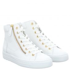  Paul Green, 0078-4024-188/hightop-sneaker, Glattleder-Schnürstiefel in weiß für Damen