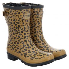  Rajn, Leopard, Gummi (synth.)-Regenstiefel in beige für Damen