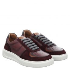  Franceschetti, Rot, Glattleder-Sneaker in bordeaux für Herren