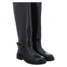  Schuhengel, New Man, hoher Glattleder-Stiefel in schwarz für Damen