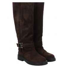  Schuhengel, New Man, hoher Veloursleder-Stiefel in braun für Damen