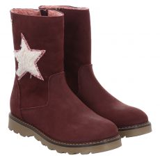  Schuhengel Veloursleder-Winterstiefel in rot für Kinder