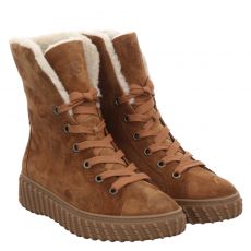  Paul Green, 0078-5449-018/hightop-sneaker, Veloursleder-Schnürstiefel in braun für Damen