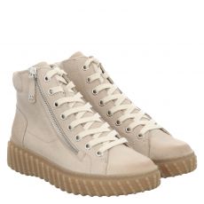  Paul Green, 0078-5446-018/sneaker, Nubukleder-Schnürstiefel in beige für Damen