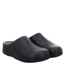  Fitflop, Shuv Leather, Glattleder-Pantolette in schwarz für Damen