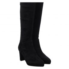  Luca Benini, Strech Schaft, hoher Veloursleder-Stiefel in schwarz für Damen