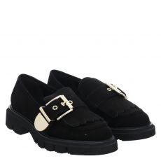  Luca Grossi, Alltal, klassischer Veloursleder-Slipper in schwarz für Damen
