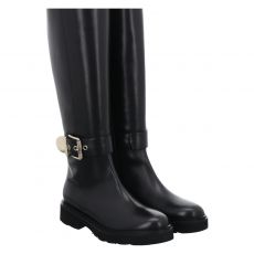  Luca Grossi, Ialatal, hoher Glattleder-Stiefel in schwarz für Damen