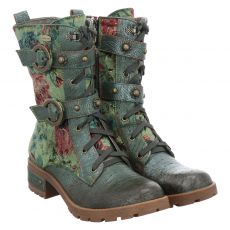  Laura Vita Glattleder-Schnürstiefel in grün für Damen