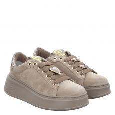  Gio+, Grau, Veloursleder-Sneaker in taupe für Damen