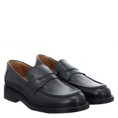  Mercanti Fiorentini Glattleder-Slipper in schwarz für Herren