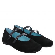  Thierry Rabotin Veloursleder-Ballerina in schwarz für Damen