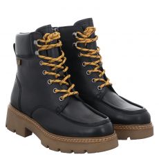  Tamaris, Da.-stiefel, Kunstleder-Schnürstiefel in schwarz für Damen