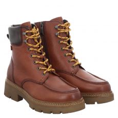  Tamaris, Da.-stiefel, Glattleder-Schnürstiefel in braun für Damen