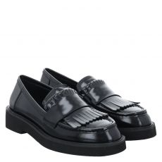  Luca Benini klassischer Glattleder-Slipper in schwarz für Damen