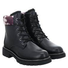  Marco Tozzi, Women Boots, Glattleder-Schnürstiefel in schwarz für Damen