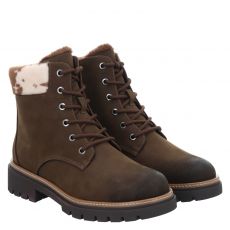  Marco Tozzi, Women Boots, Veloursleder-Schnürstiefel in braun für Damen